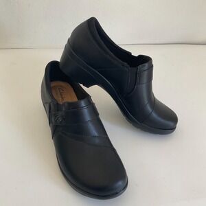 Clarks Angie Pearl Slip-On Clogs Ultimate Comfort Lightweight Black 8.5 M NWOB